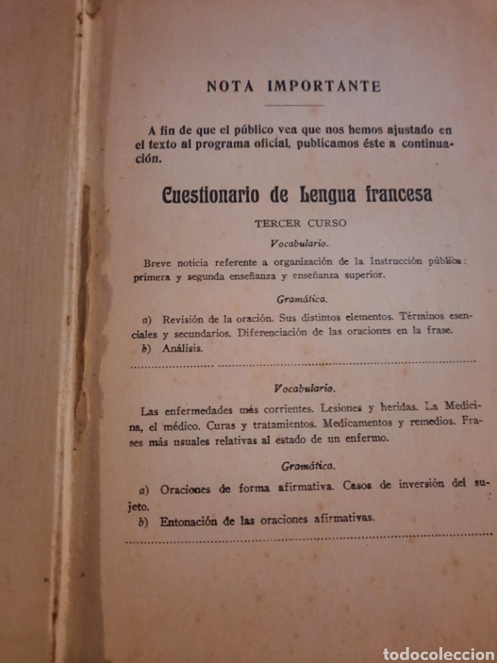 Libros de segunda mano: FRANC&Eacute;S, TERCER CURSO , PRIMERA PARTE - Foto 1