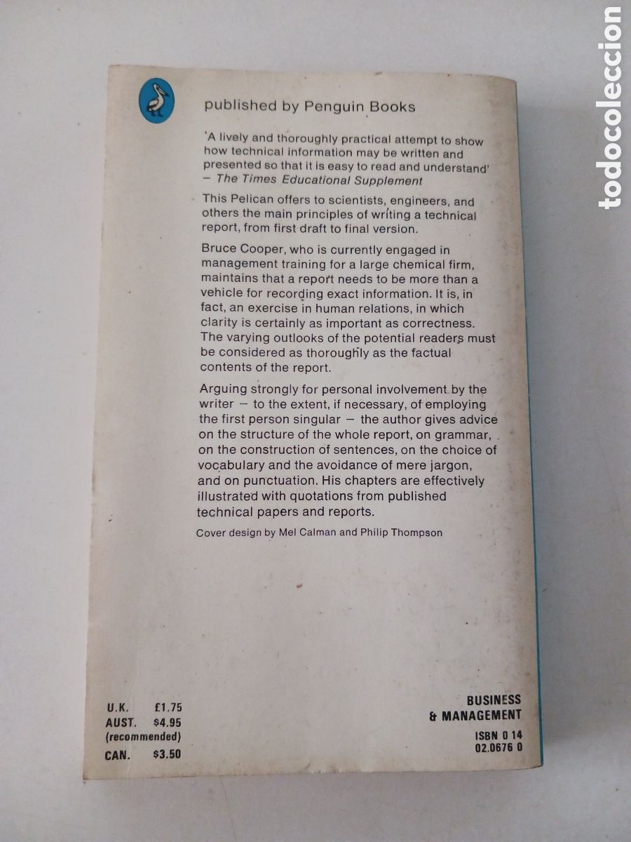 Libros de segunda mano: Writing technical reports, Bruce M. Cooper 1981 ingl&eacute;s - Foto 2