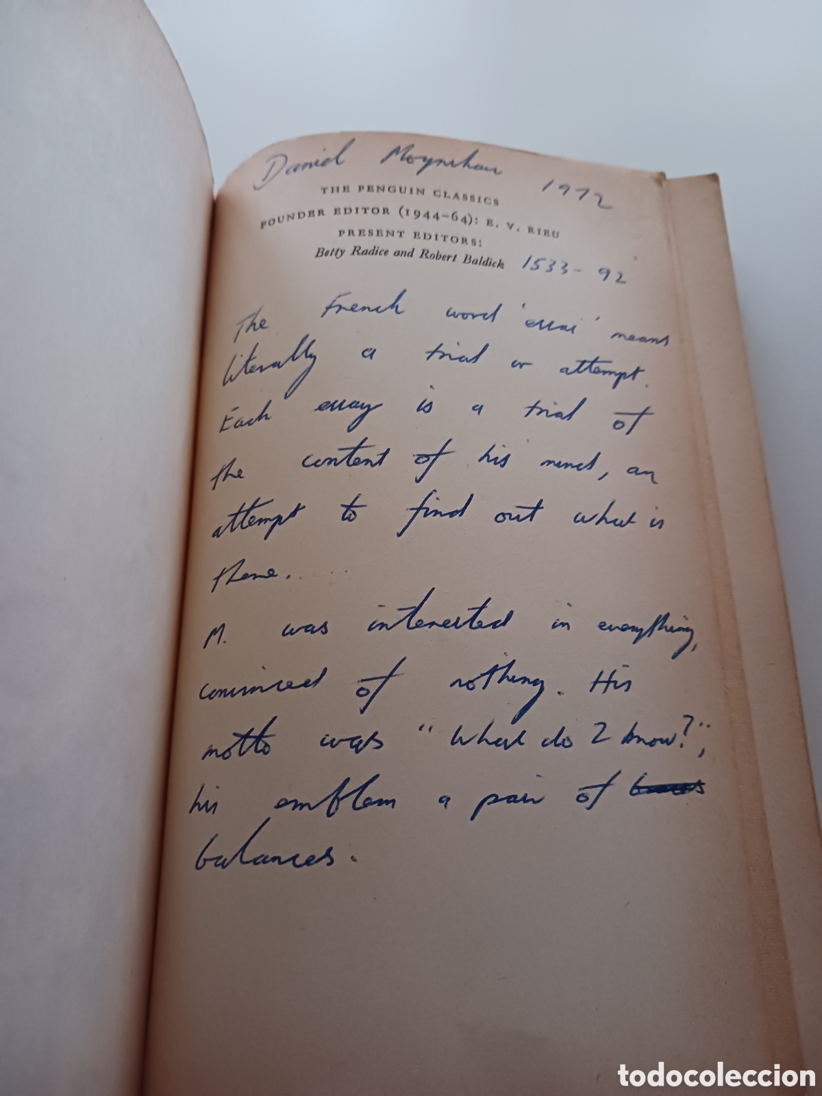 Libros de segunda mano: Montaigne, essays 1971 ingl&eacute;s - Foto 3