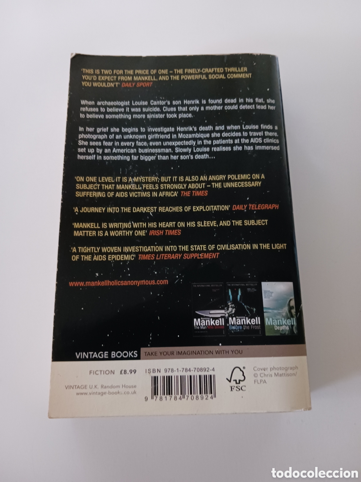 Libros de segunda mano: Kennedys brain, Henning Mankell ingl&eacute;s - Foto 2