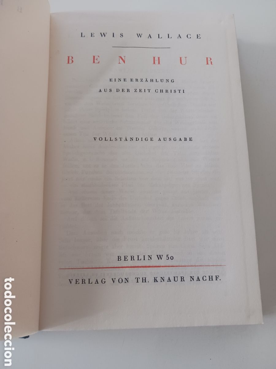 Libros de segunda mano: Ben Hur L. Wallace alem&aacute;n - Foto 2