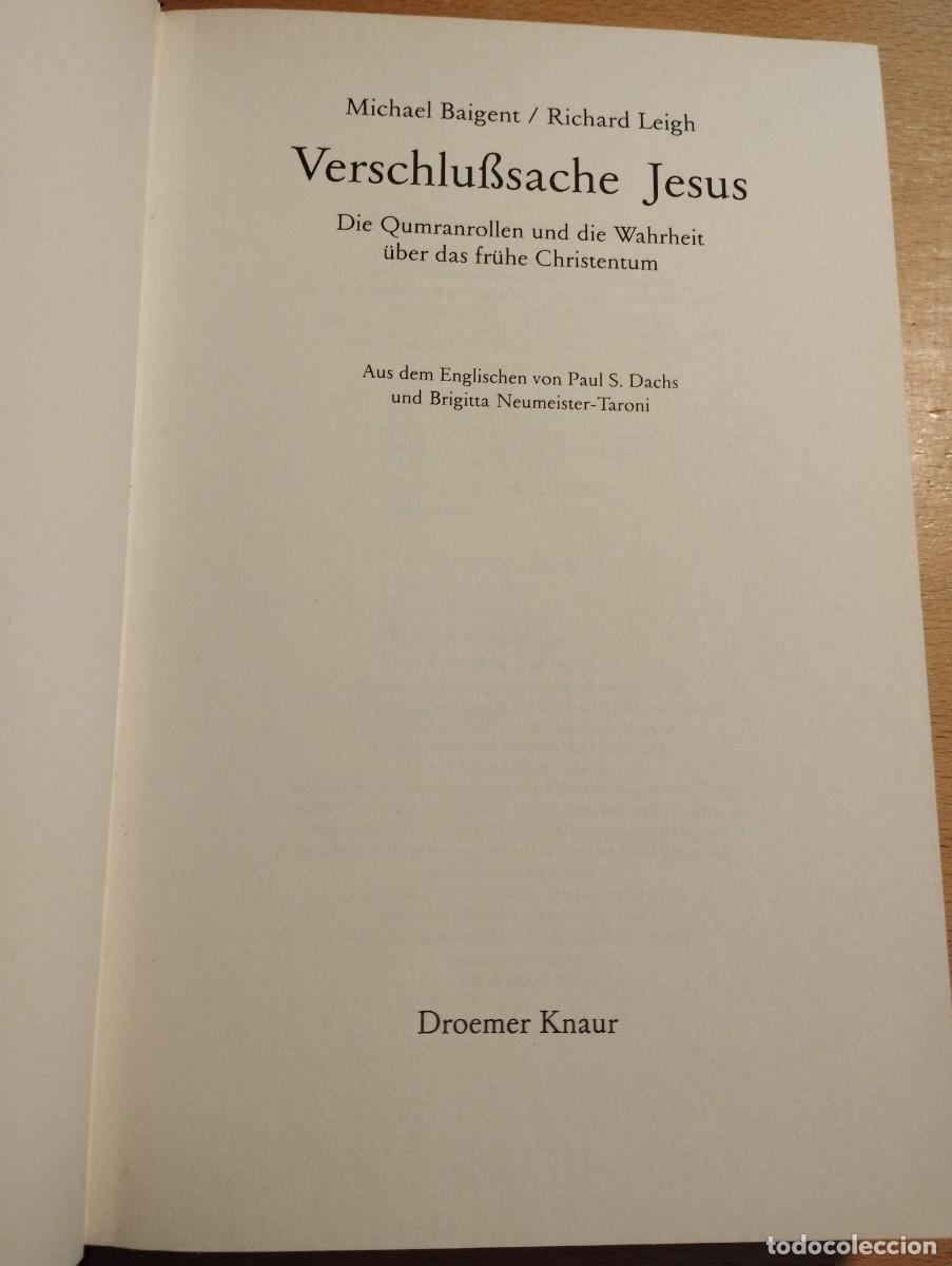 Libros de segunda mano: VERSCHLUSSSACHE JESUS (MICHAEL BAIGENT / RICHARD LEIGH) - Foto 2