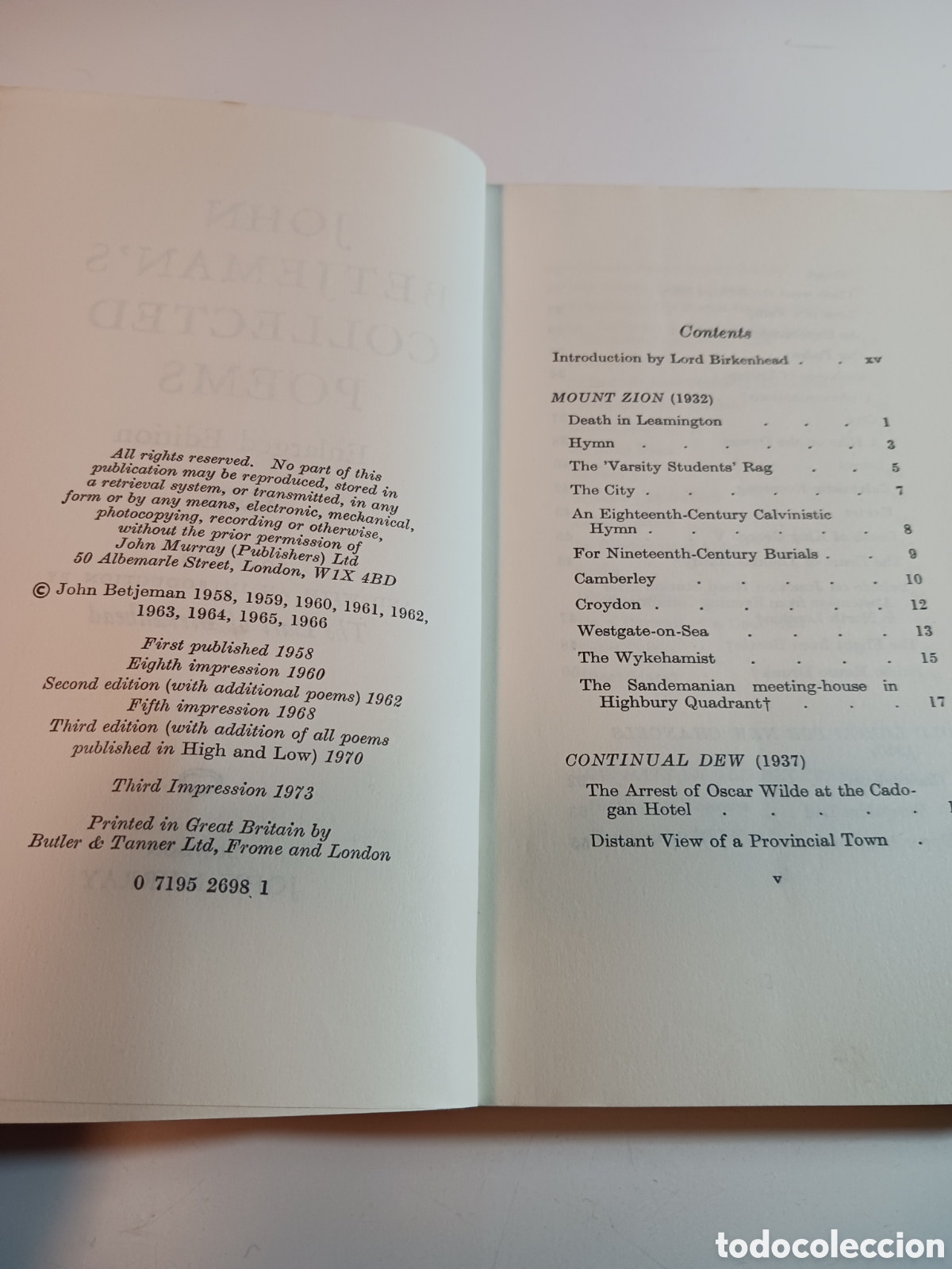Libros de segunda mano: John Beetjeman collected poems 1973 ingl&eacute;s - Foto 2
