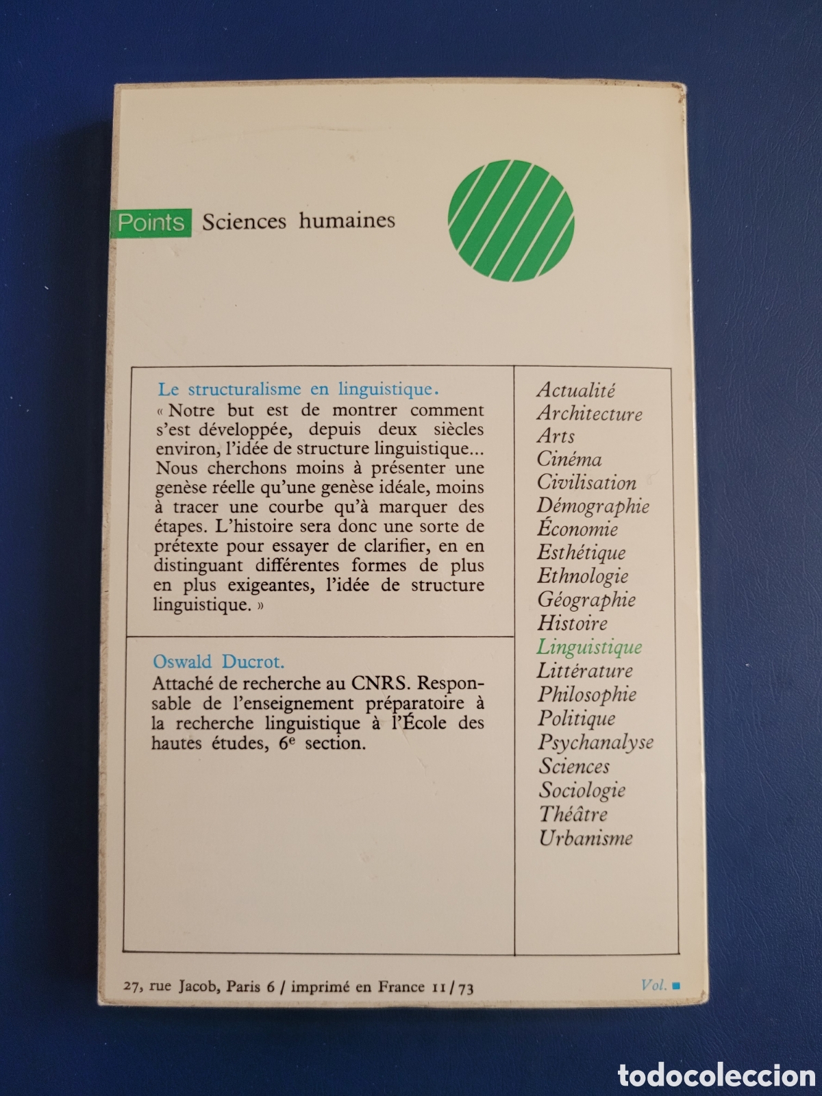 Libros de segunda mano: LE STRUCTURALISME EN LINGUISTIQUE OSWALD DUCROT POINTS - Foto 2