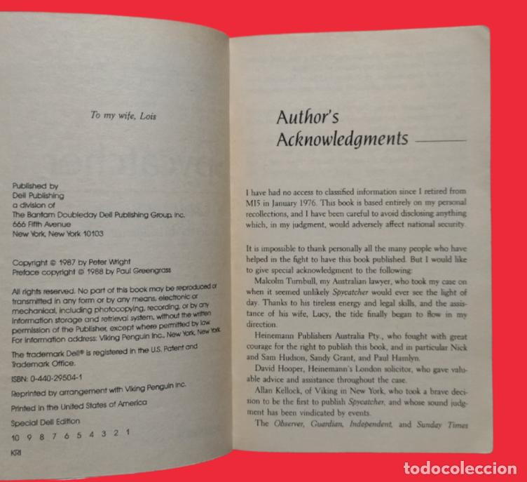 Libros de segunda mano: Spy catcher. Peter Wright. Adel Books. - Foto 3