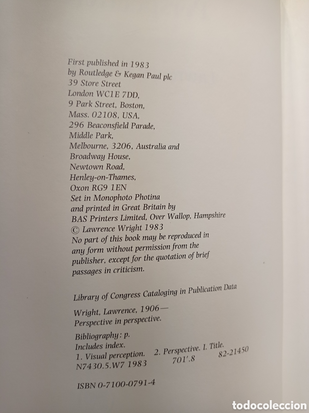 Libros de segunda mano: PERSPECTIVE IN PERSPECTIVE. LAWRENCE WRIGHT. 1 EST EDITION 1983 - Foto 3
