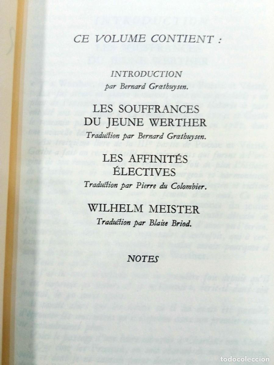 Libros de segunda mano: GOETHE - ROMANS. GALLIMARD, 1954. - Foto 3