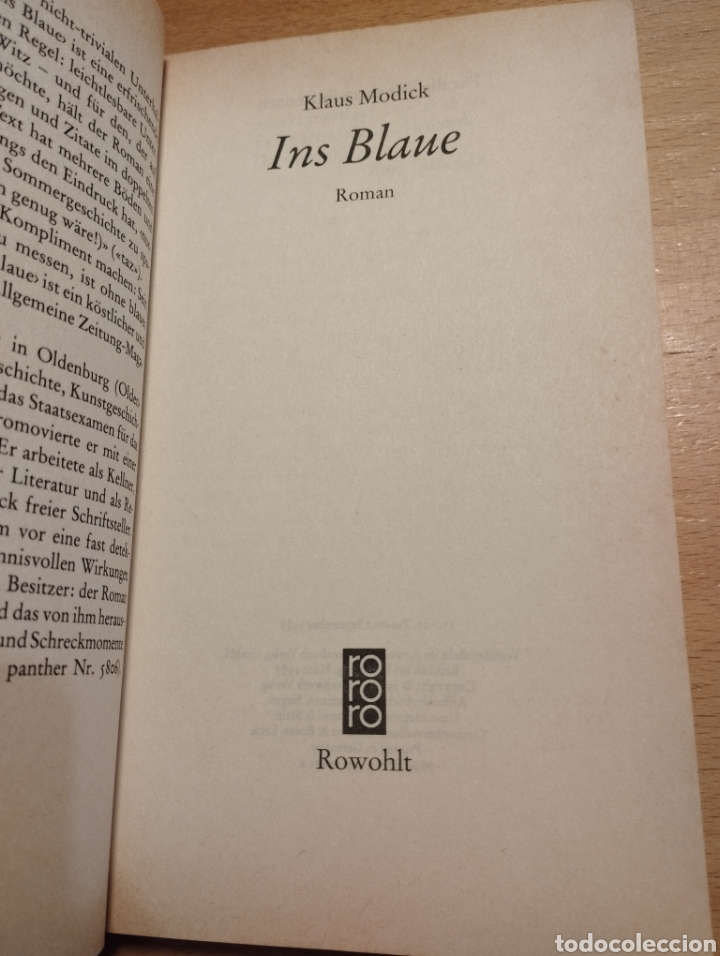 Libros de segunda mano: INS BLAUE (KLAUS MODICK) - Foto 2