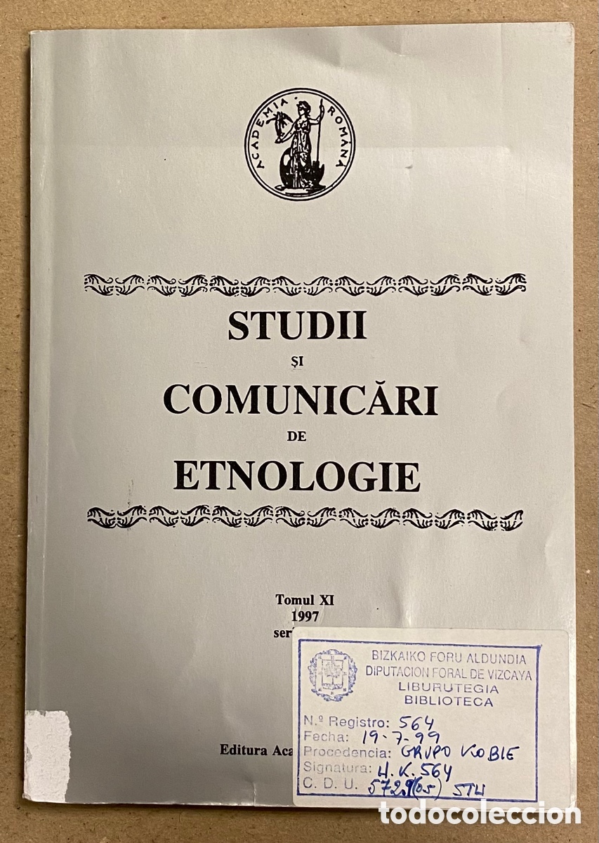 Second hand books: STUDI SI COMUNICARI DE ETOLOGIE TOMUL XI (1997) SERIE NOUA. ACADEMIA ROMANA. EDITURA ACADEMIEIE ROMA