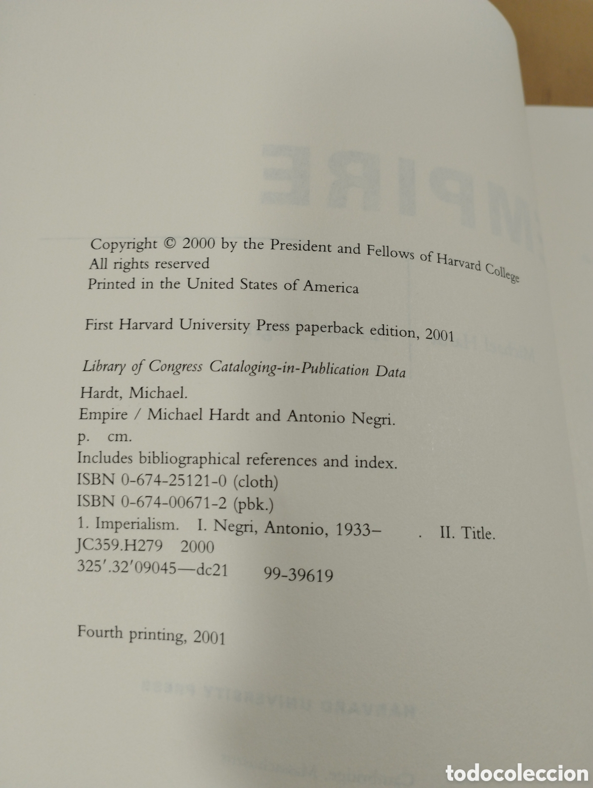 Libros de segunda mano: Empire. Michael Hardt. Antonio Negri. Harvard. - Foto 4