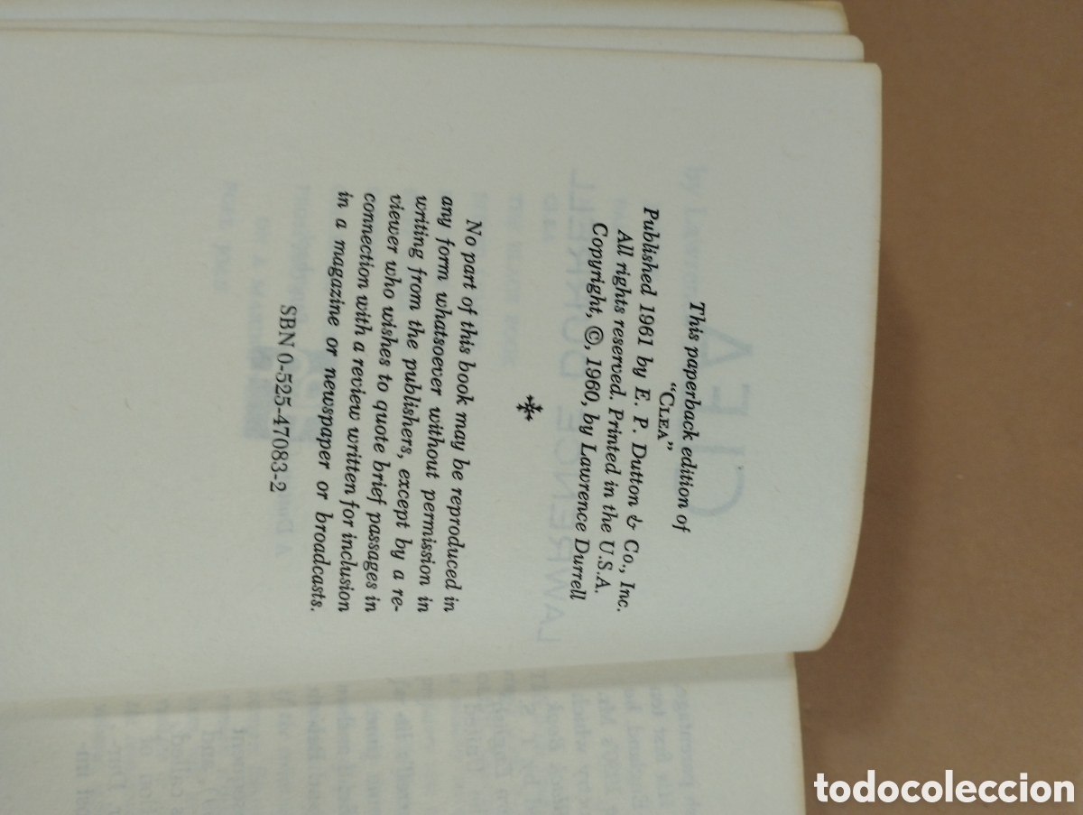 Libros de segunda mano: Clea. Lawrence Durrell. E.P Dutton. - Foto 4