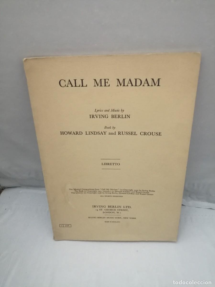 Libros de segunda mano: Call Me Madam. LIBRETTO 1958 - Foto 1