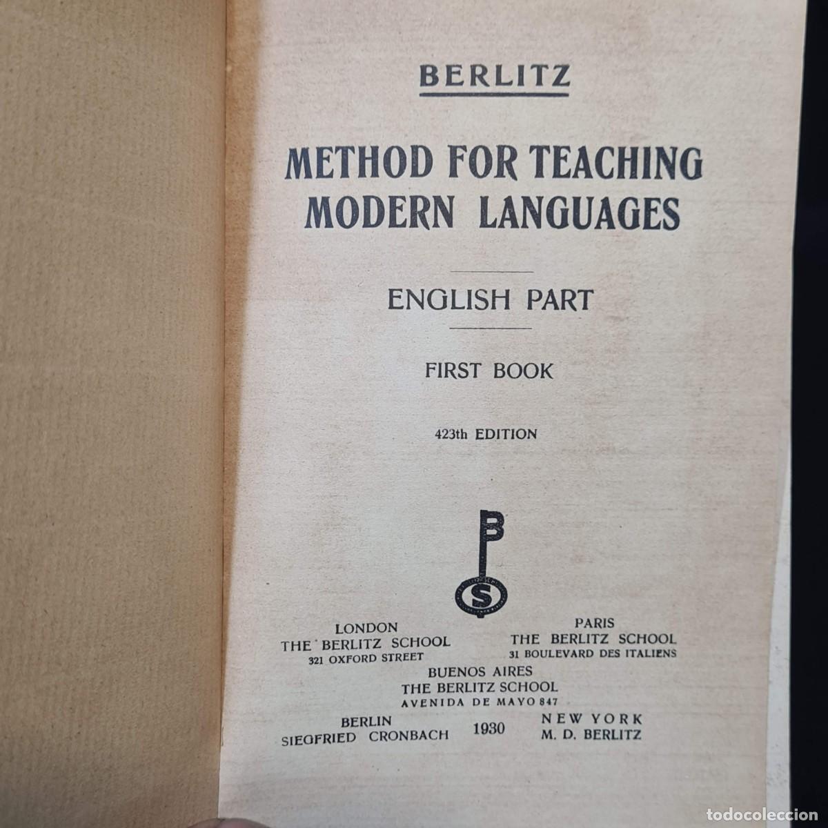 Libros de segunda mano: FIRST BOOK - BERLITZ - METHOD FOR TEACHING MODERN LANGAUGES - A&Ntilde;O 1930 /25.061 - Foto 4