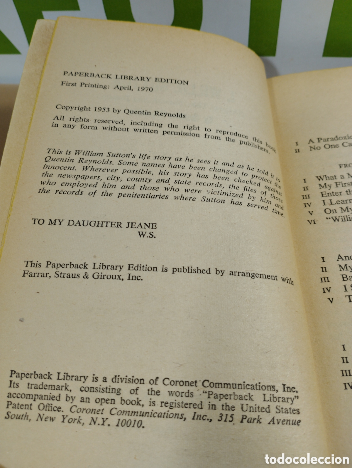 Libros de segunda mano: I, Willie Sutton. By Quentin Reynolds. Paperback library. - Foto 4