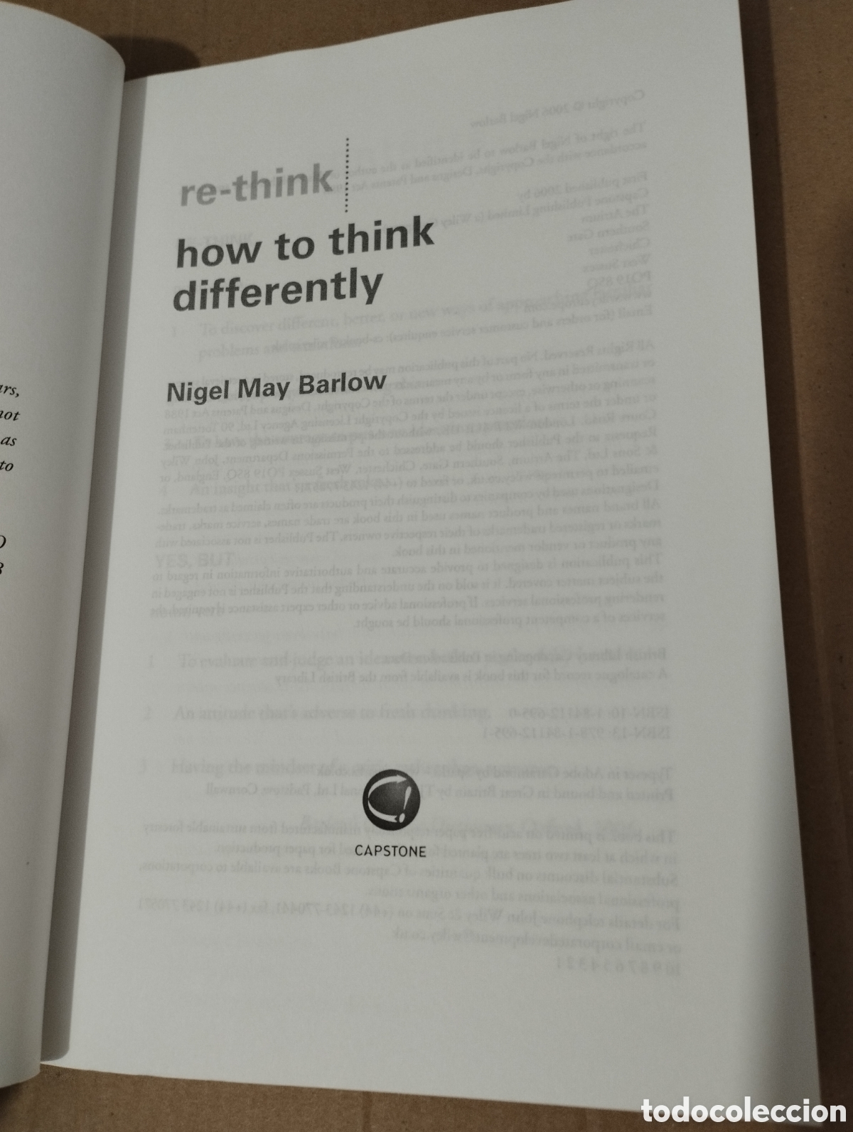 Libros de segunda mano: RE-THINK. HOW TO THINK DIFFERENTLY (NIGEL MAY BARLOW) - Foto 2