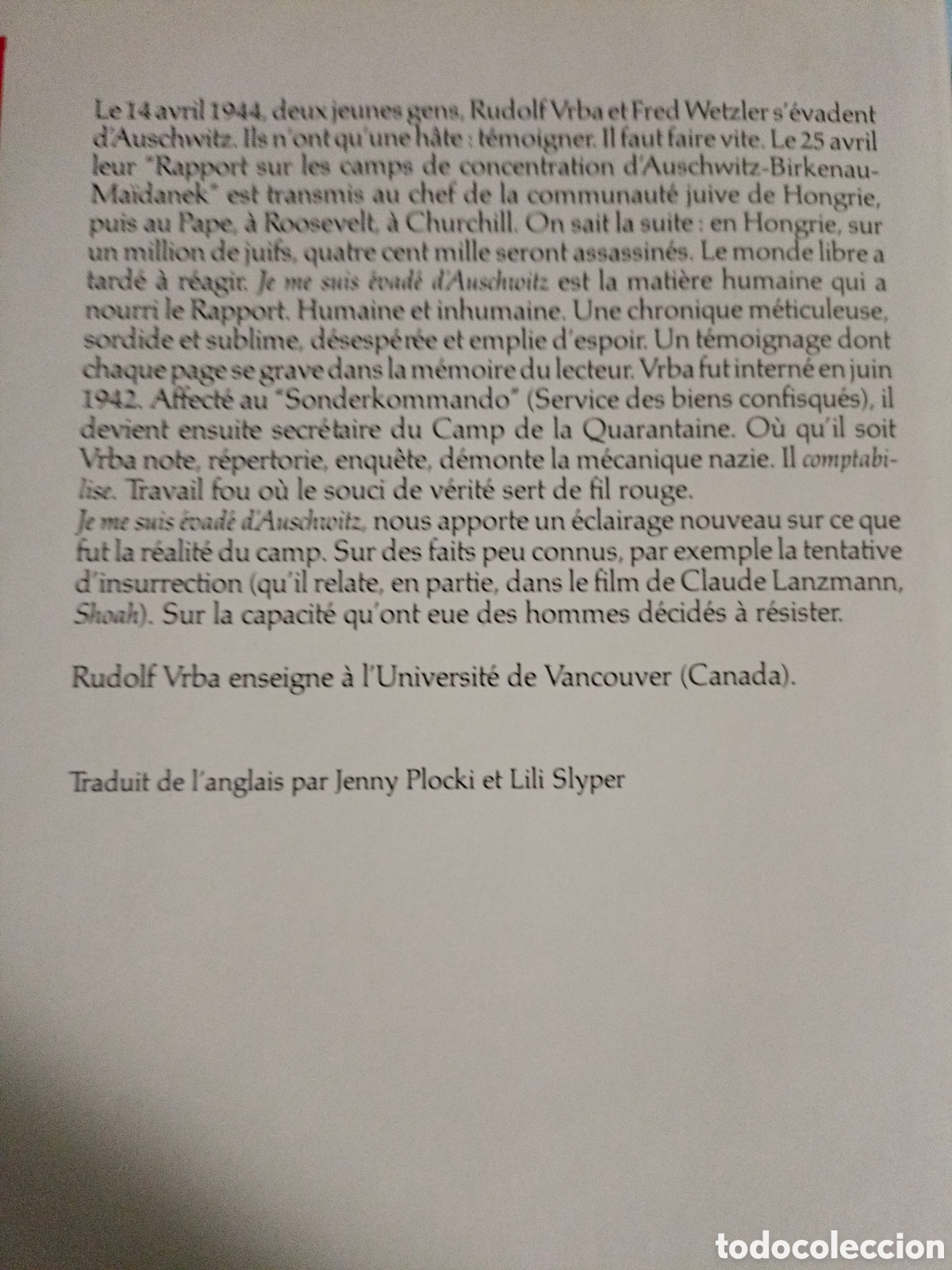 Libros de segunda mano: Je me suis &eacute;vad&eacute; dAuschwitz - Foto 2