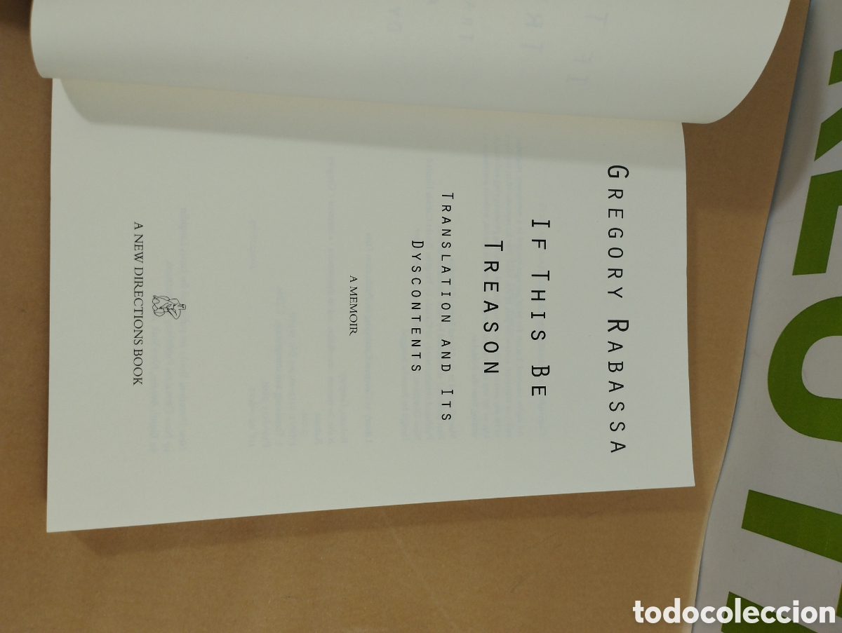 Libros de segunda mano: Gregory Rabassa. If this be treason. - Foto 3