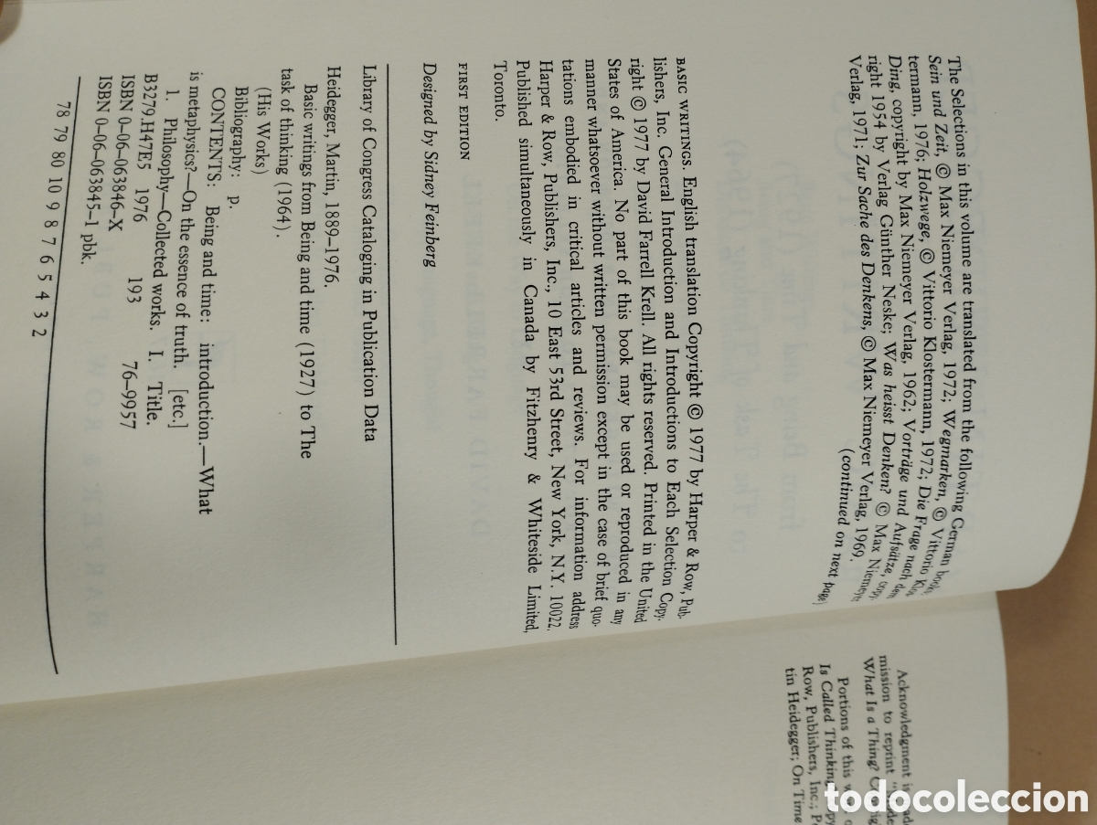 Libros de segunda mano: Martin Heidegger. Basic Writings. - Foto 4