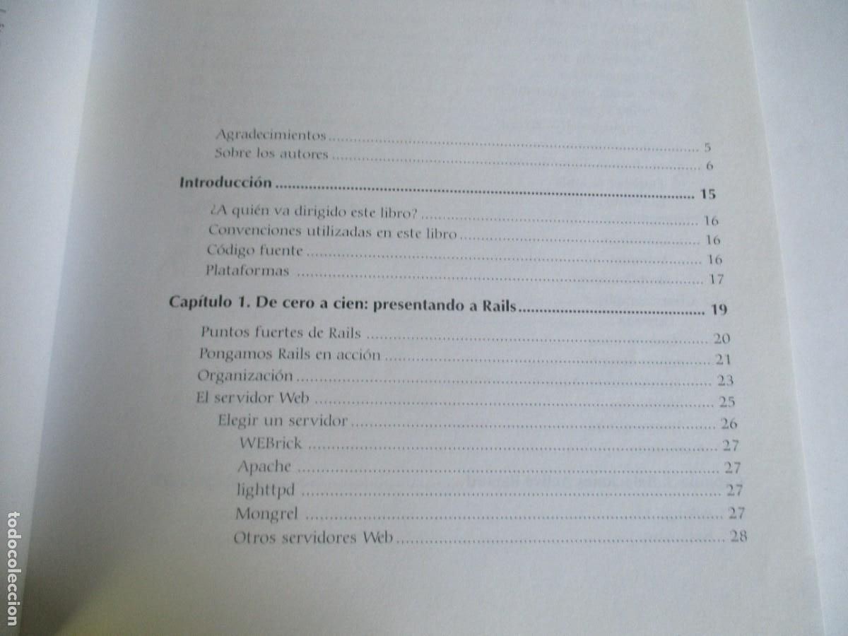 Libros de segunda mano: BRUCE A. TATE Y CURT HIBBS Ruby on Rails (ing&eacute;s) W22321 - Foto 2