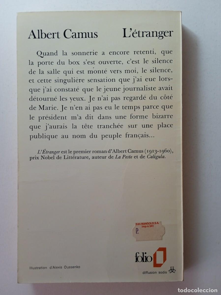 Libros de segunda mano: L&Eacute;TRANGER - ALBERT CAMUS (EN FRANC&Eacute;S) - Foto 2