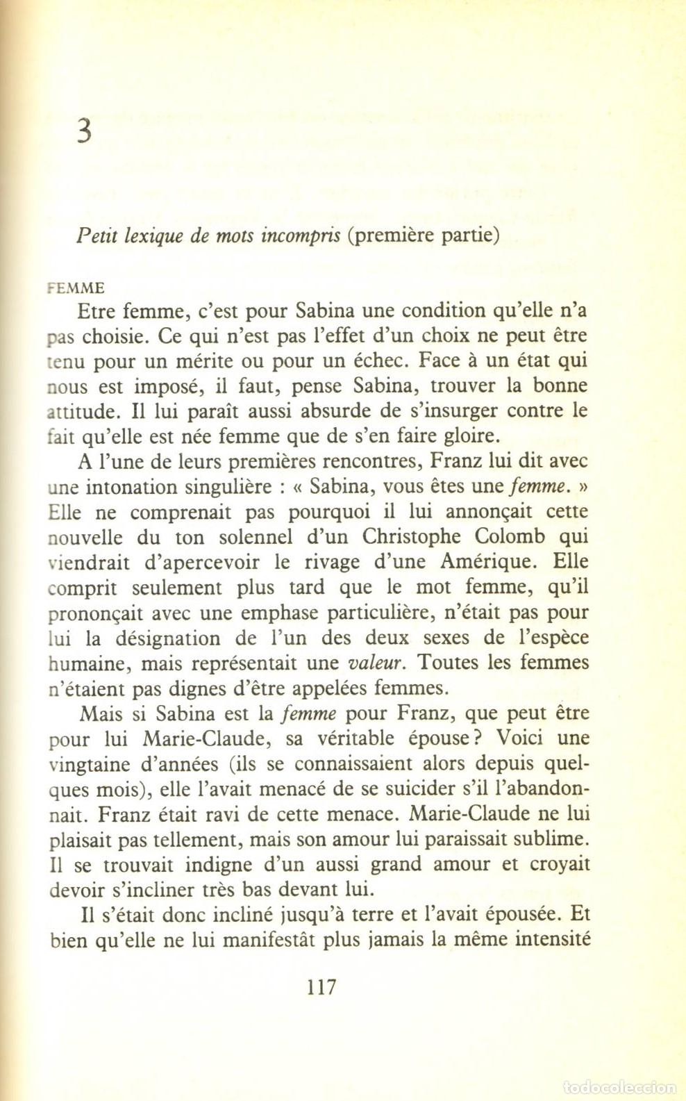 Libros de segunda mano: lInsoutenable legerete de letre - Kundera, Milan - Foto 3