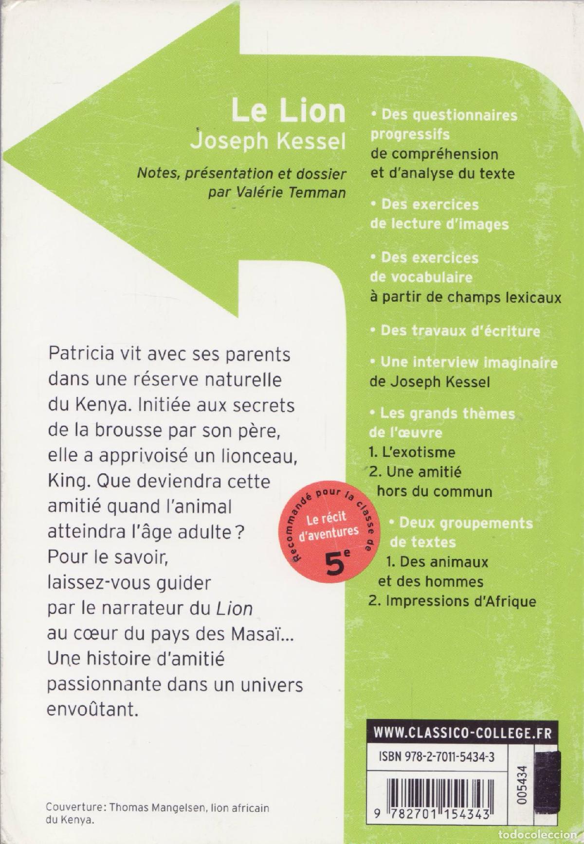 Libros de segunda mano: Le lion - Kessel, Joseph - Foto 3