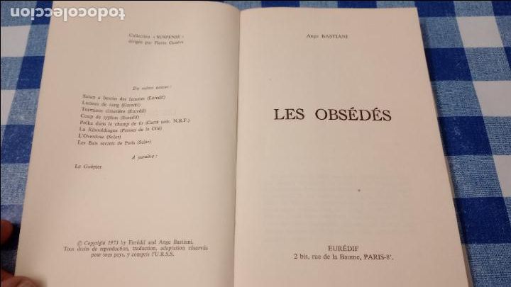 Libros de segunda mano: LIBRO SUSPENSE ANGE BASTIANI LES OBSEDES, EN FRANCES - Foto 3