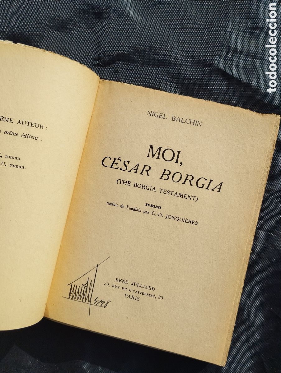 Libros de segunda mano: MOI. C&eacute;sar Borgia. Nigel Balchim. En franc&eacute;s. - Foto 2