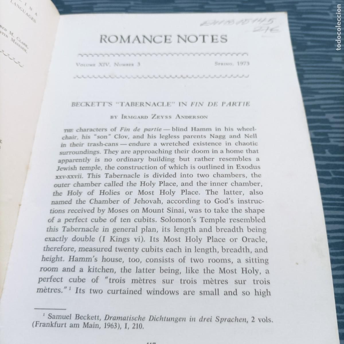 Libros de segunda mano: ROMANCE NOTES, VOLUME XIV,NUM.3,SPRING,1973. - Foto 2