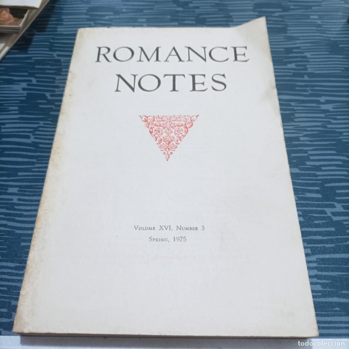 Libros de segunda mano: ROMANCE NOTES,VOLUME XVI,NUM.3,1975. - Foto 1