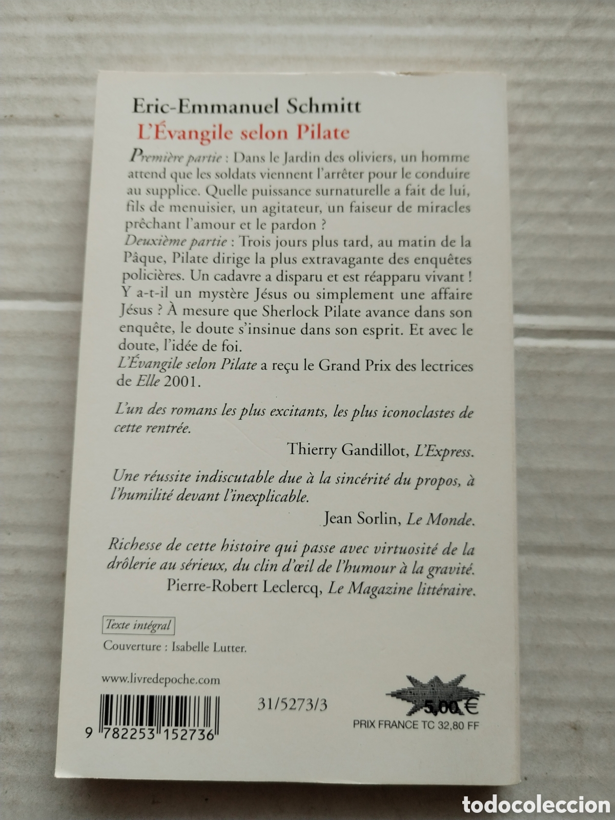 Libros de segunda mano: LEVANGILE SELON PILATE/ERIC-EMMANUEL SCHMITT - Foto 3