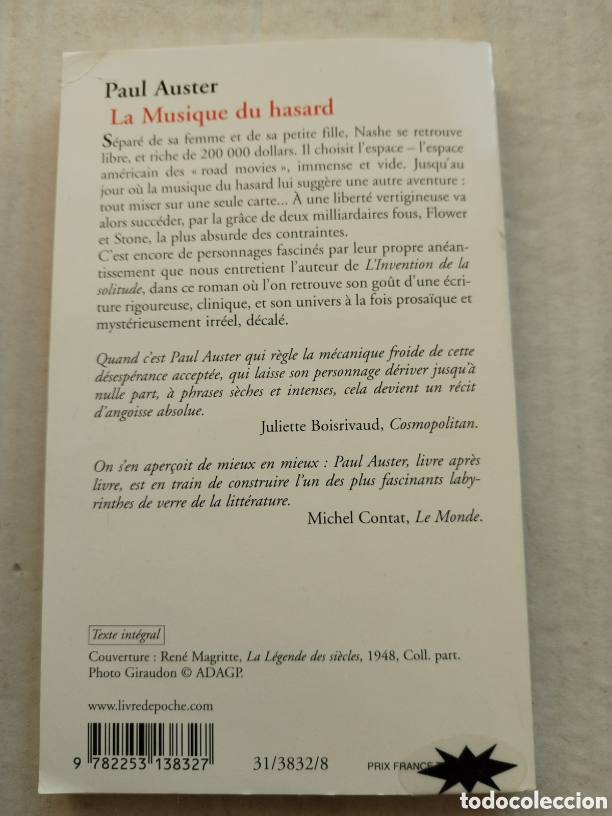 Libros de segunda mano: LA MISIQUE DU HASARD/PAUL AUSTER - Foto 3