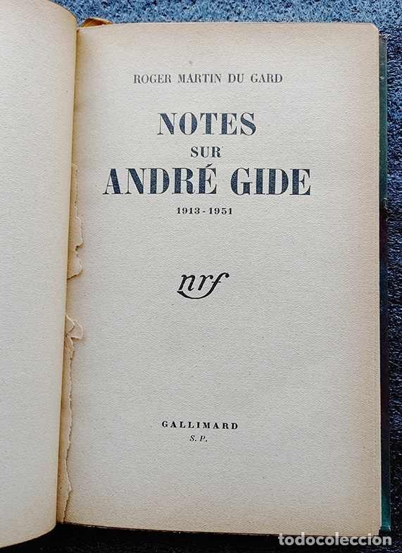 Libros de segunda mano: Notes sur Andr&eacute; Gide. 1913-1951 - Foto 3