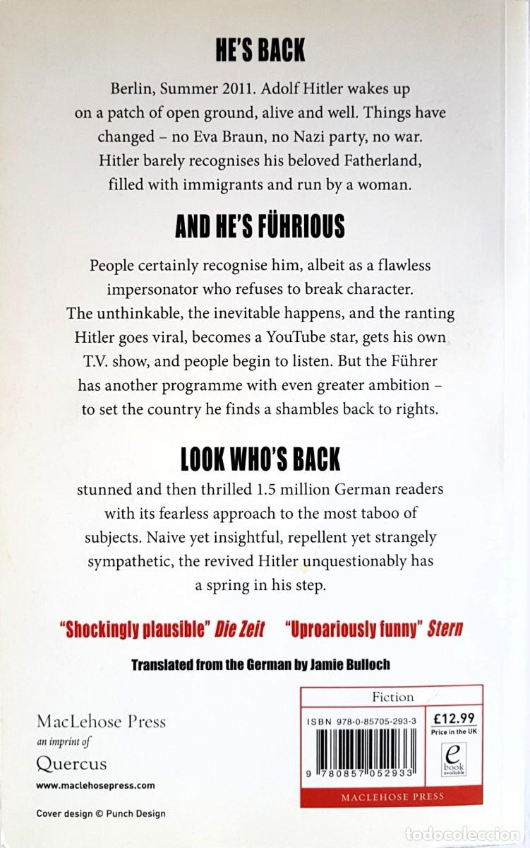 Libros de segunda mano: &ldquo;Look Who&acute;s Back&rdquo;, de Timur Vermes, en ingl&eacute;s - Foto 2