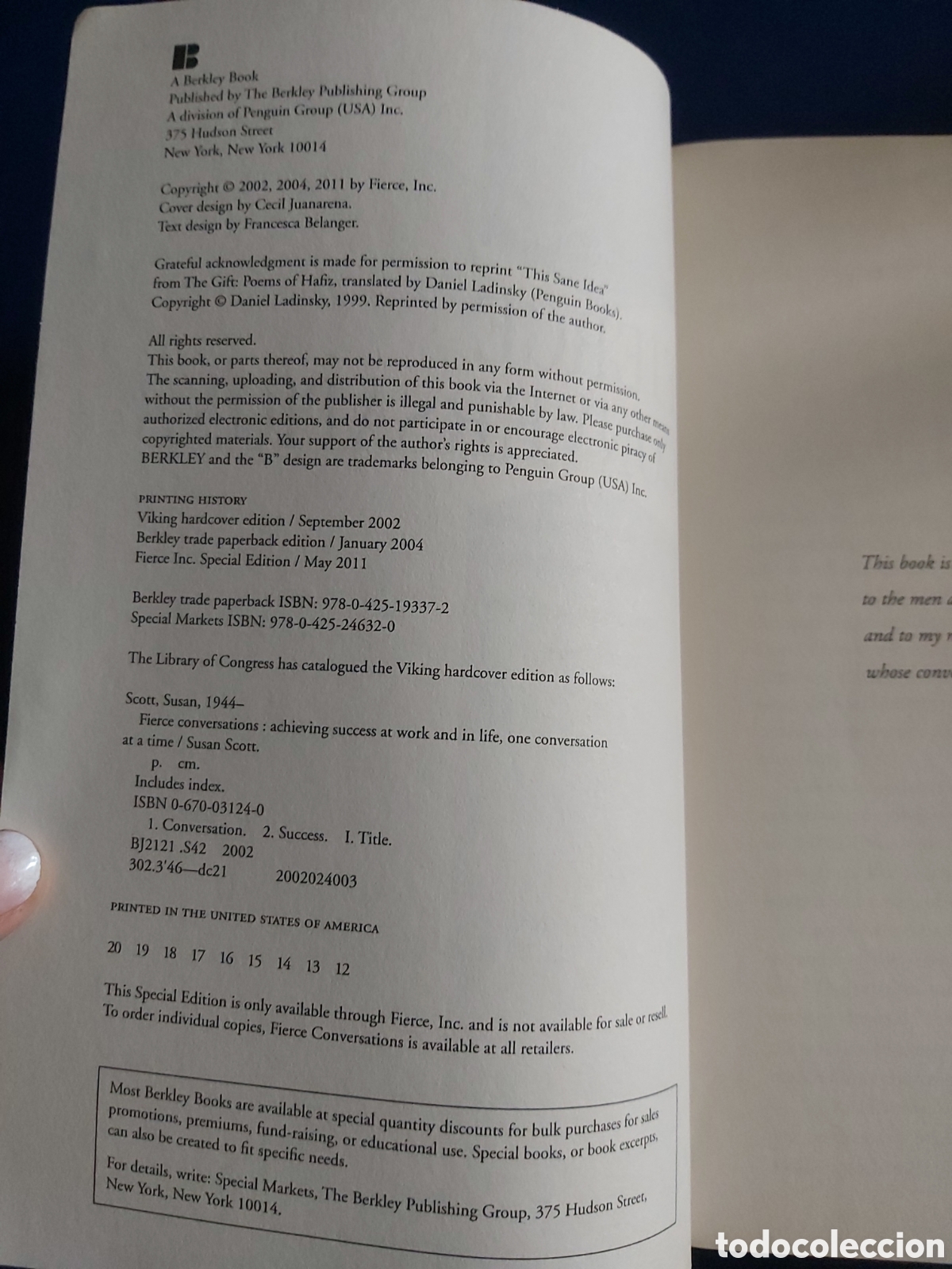 Libros de segunda mano: FIERCE CONVERSATIONS # SUSAN SCOTT # EN INGL&Eacute;S 2002 - Foto 4