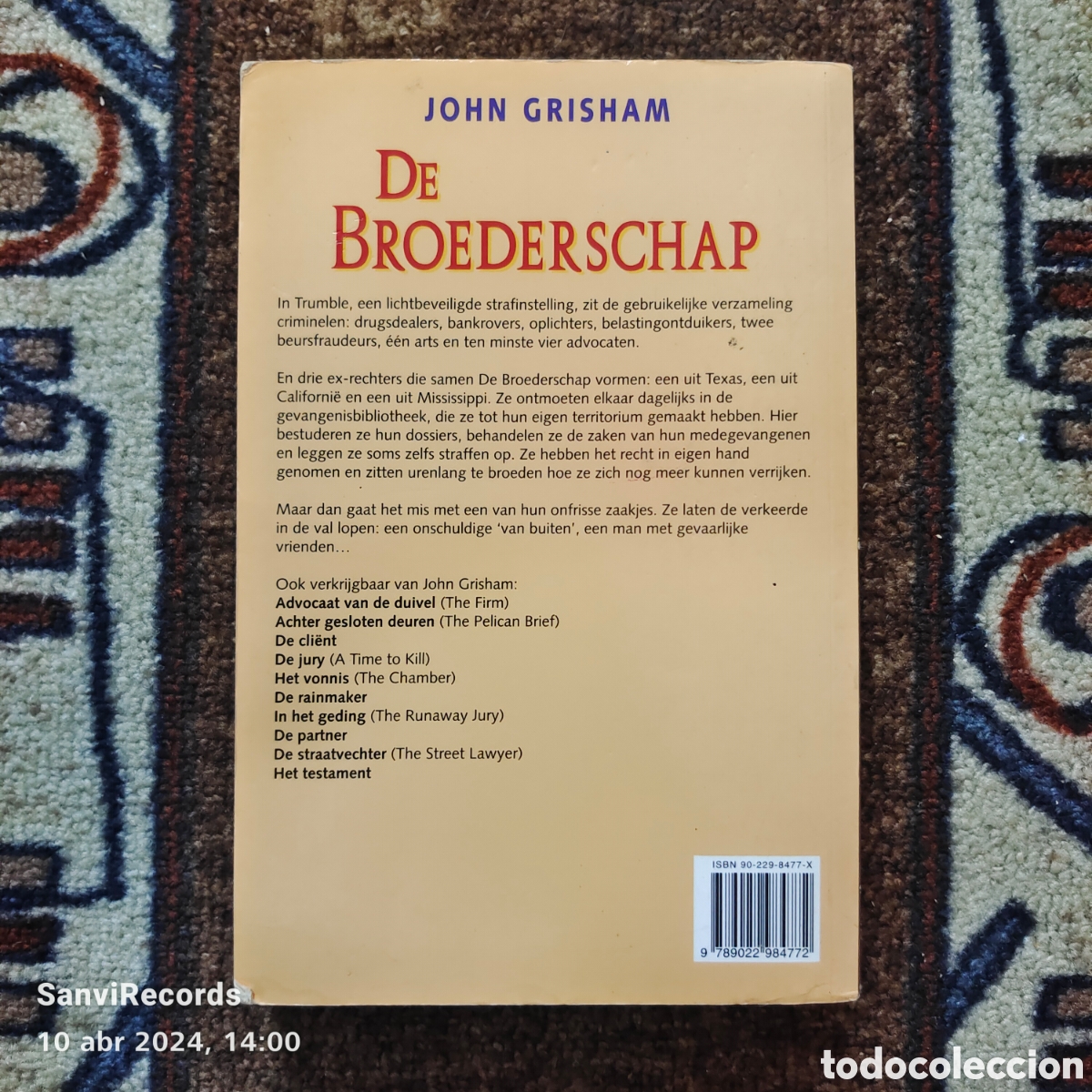 Libros de segunda mano: DE BROEDERSCHAP (JOHN GRISHAM) - Foto 2