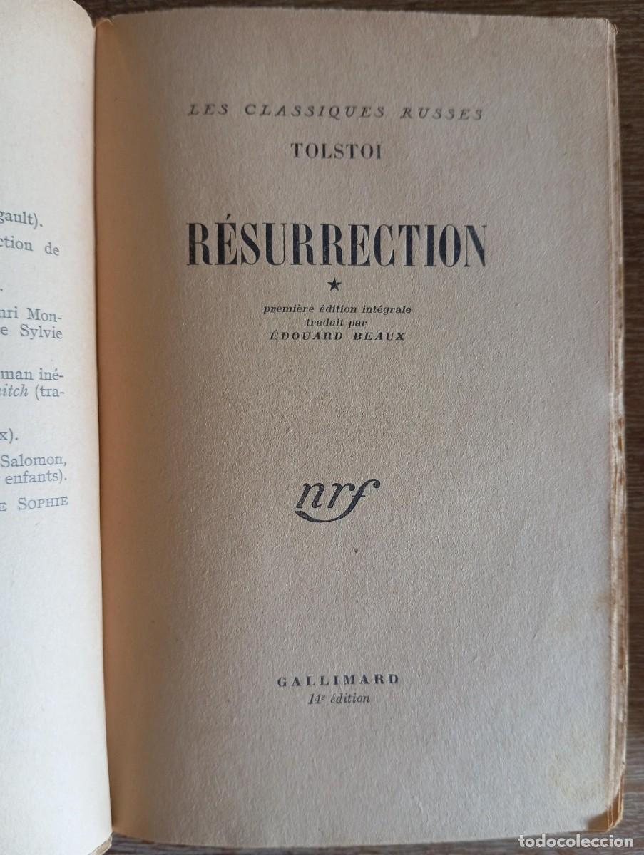 Libros de segunda mano: RESURRECTION - TOLSTOI - ED. GALLIMARD - Foto 2