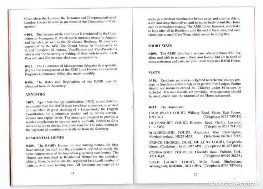 Libros de segunda mano: INFORMATION ON MASONIC CHARITIES. A&Ntilde;O 1990. EN INGLES - Foto 2