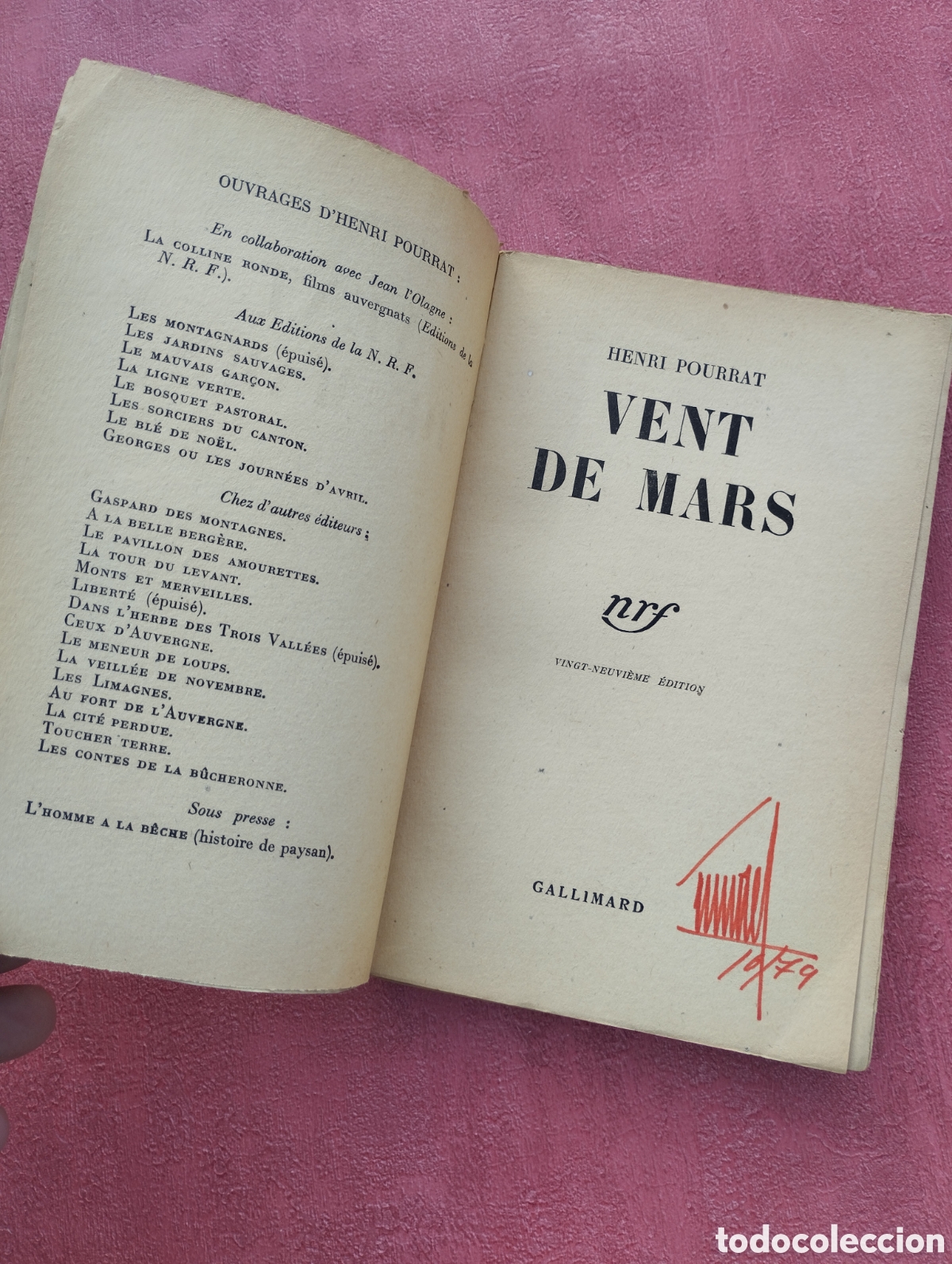 Libros de segunda mano: Vent de Mars. Henri Pourrat. - Foto 2