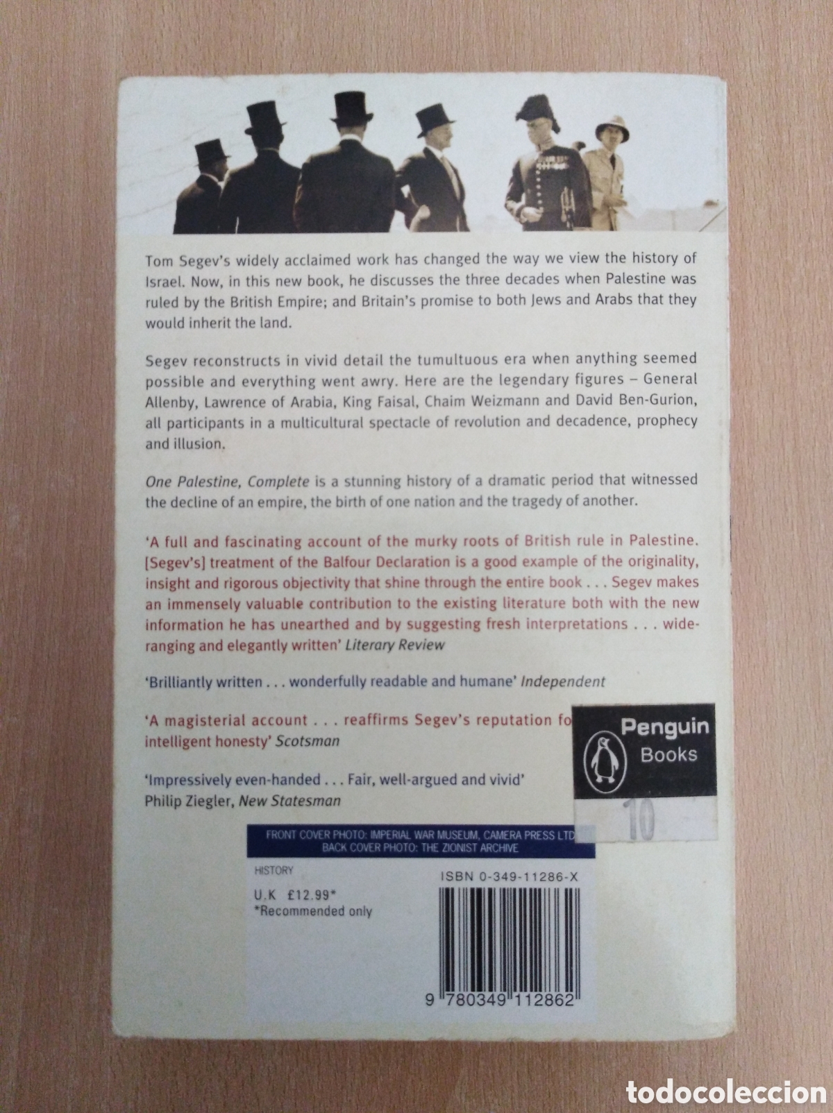 Libros de segunda mano: ONE PALESTINE, COMPLETE. Tom Segev - Foto 2