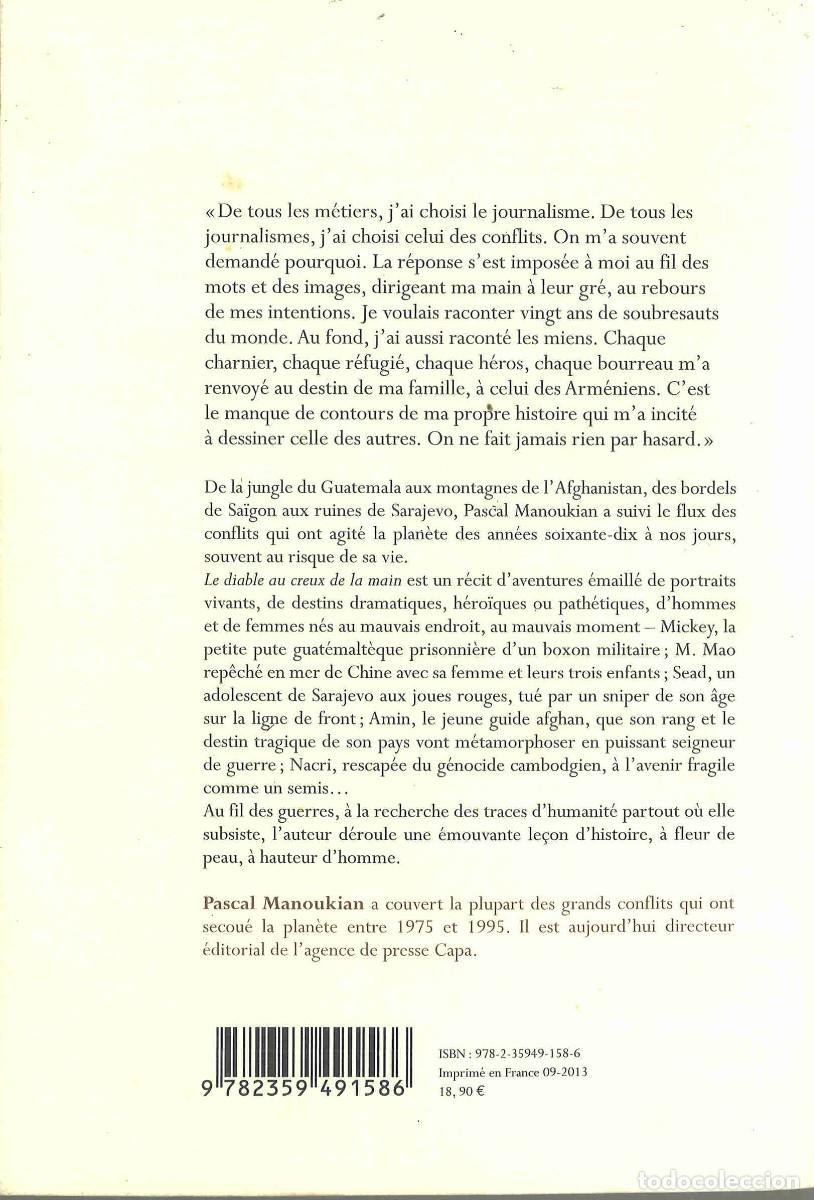 Libros de segunda mano: Pascal Manoukian. Le diable au creux de la main. 2013. En franc&eacute;s - Foto 2