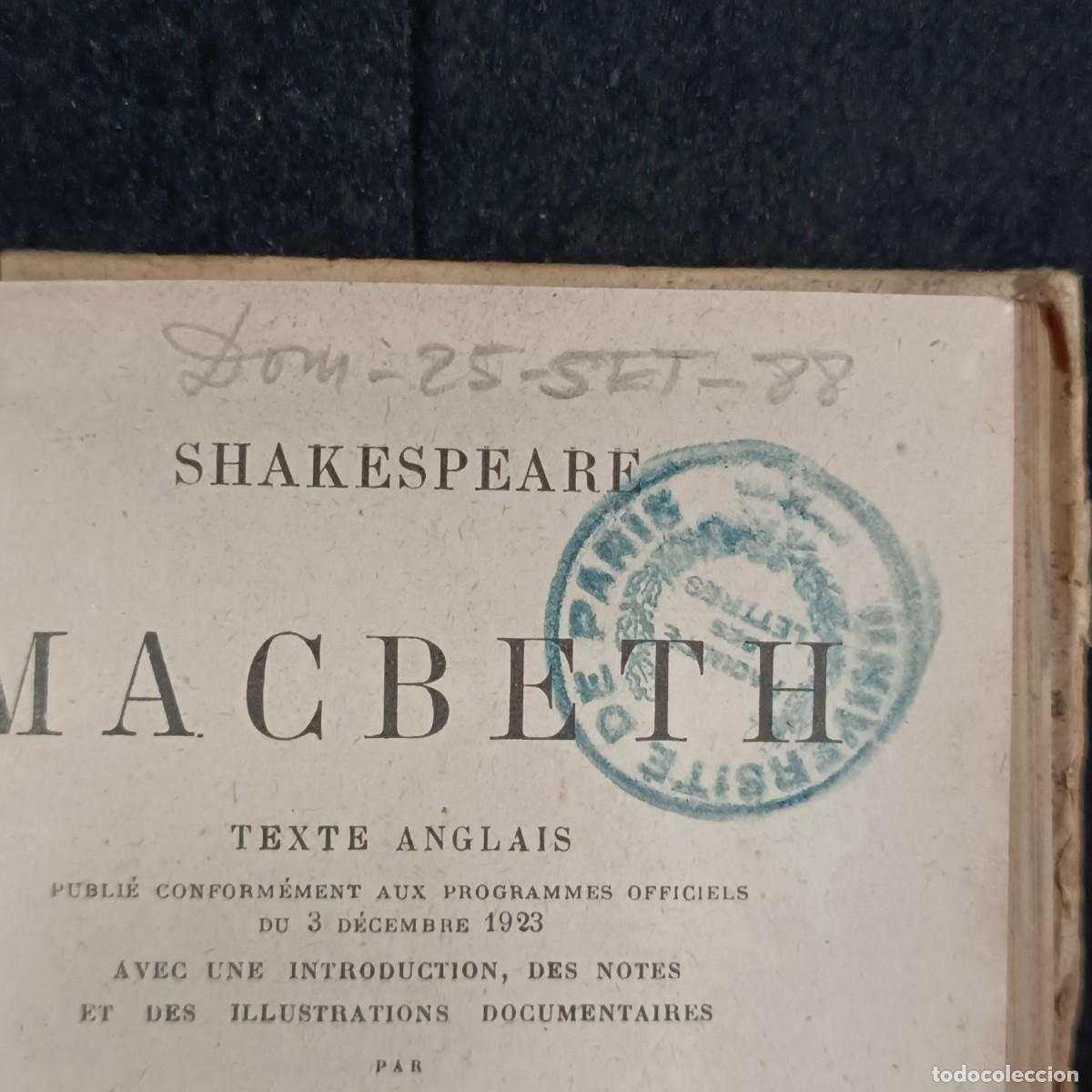 Libros de segunda mano: SHAKESPEARE - MACBETH - 1926 - LIBRAIRIE HACHETTE / 255 - Foto 6