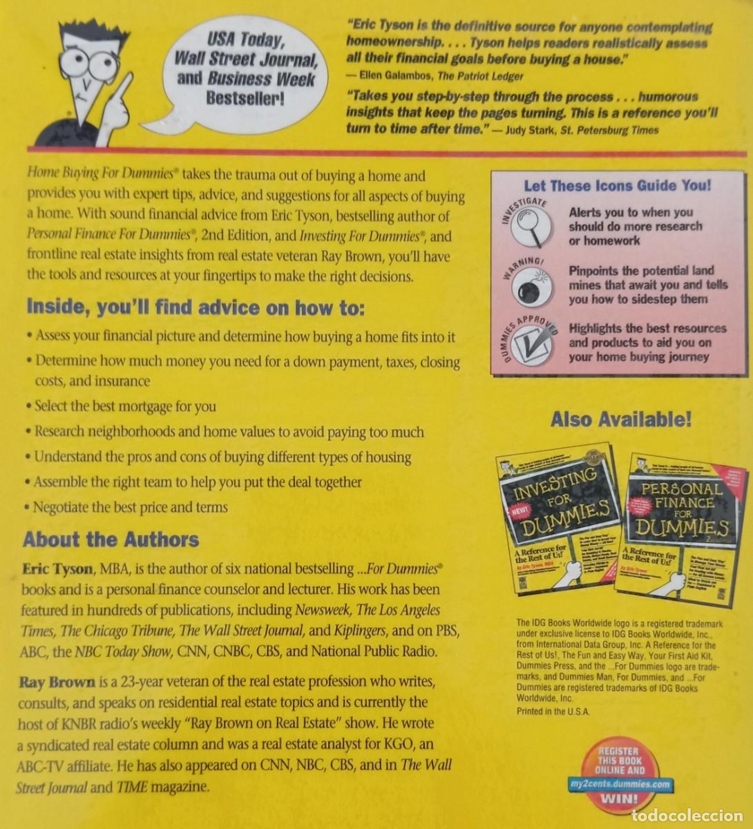 Libros de segunda mano: HOME BUYING FOR DUMMIES - ERIC TYSON - Foto 2