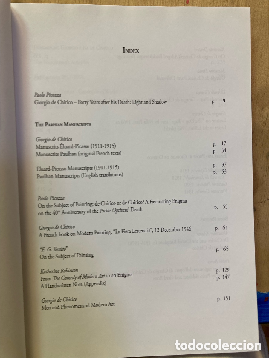 Libros de segunda mano: METHAPHYSICAL ART. de CHIRICO journals 2018 - Foto 5