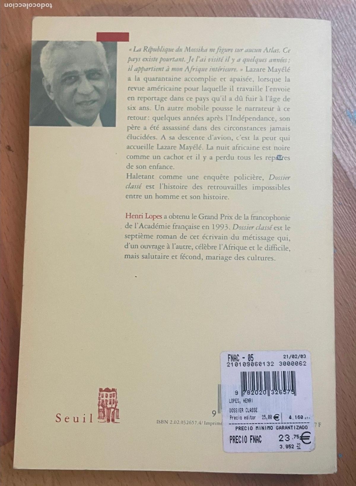 Libros de segunda mano: DOSSIER CLASSE, Henri Lopes, EN FRANCES - Foto 2