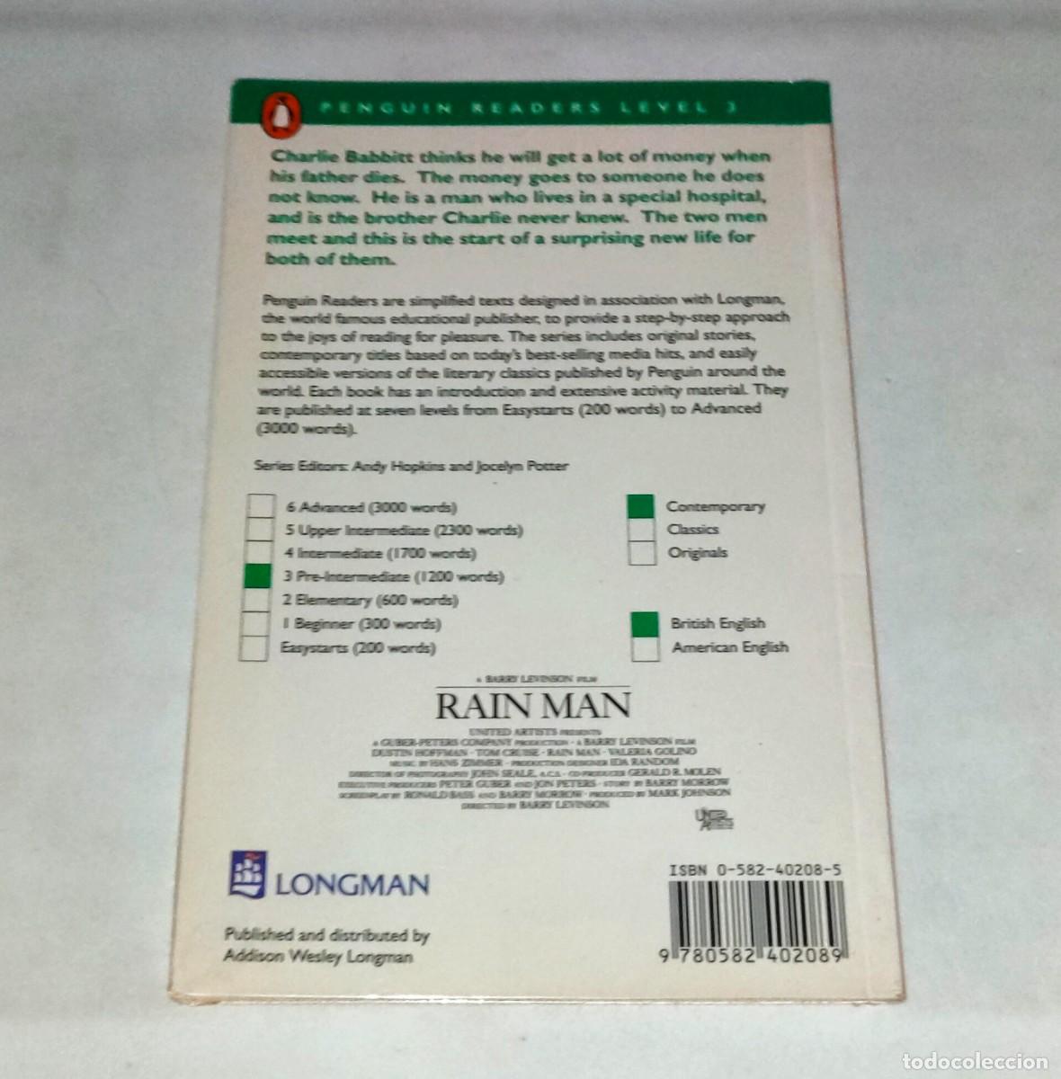 Libros de segunda mano: NOVELA &bull; RAIN MAN (LEONORE FLEISCHER) EN INGL&Eacute;S - Foto 2