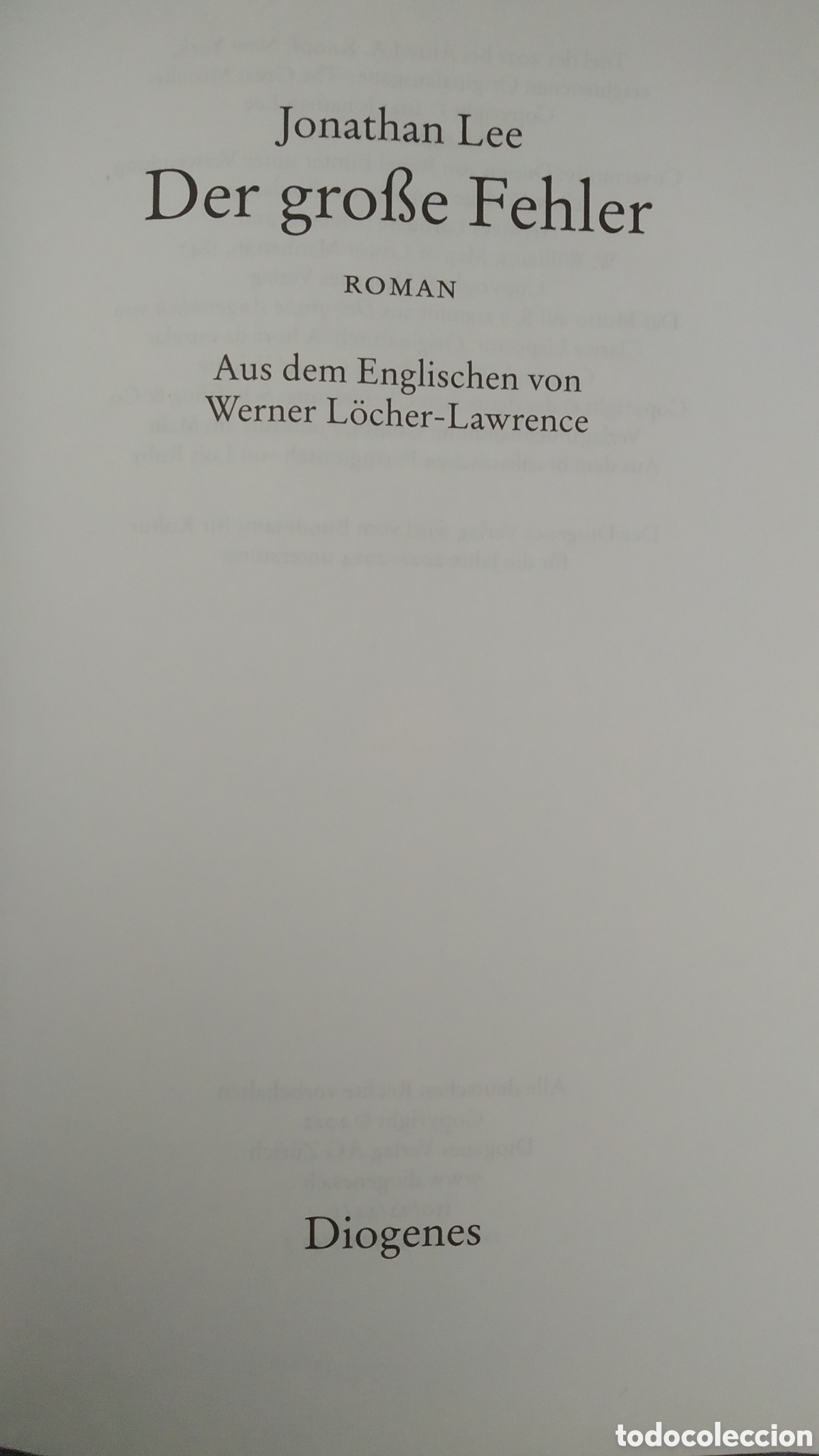 Libros de segunda mano: Der grobe Fehler- Jonathan Lee - Foto 2