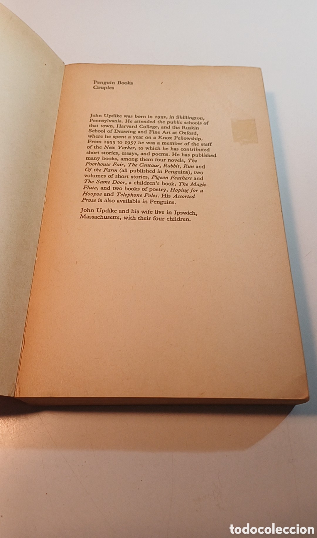Libros de segunda mano: Couples John Updike 1970 INGL&Eacute;S - Foto 2