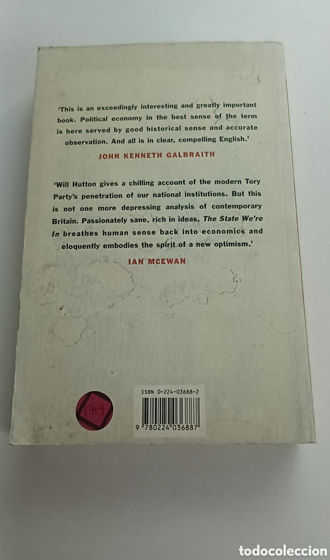 Libros de segunda mano: The state we re in Will Hutton 1995 INGL&Eacute;S - Foto 6