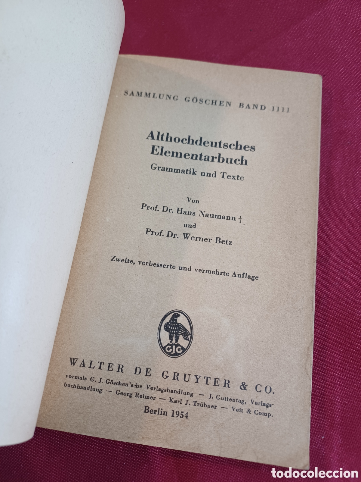 Libros de segunda mano: LIBRO, ALTHOCHDEUTSCHES ELEMENTARBUCH, 1954, EN ALEM&Aacute;N - Foto 4